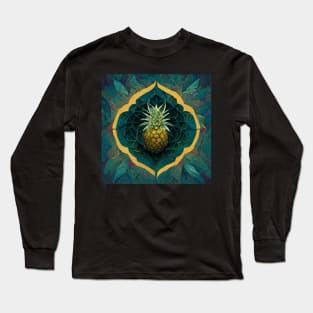 Pineapple vibrant mandala pattern Long Sleeve T-Shirt